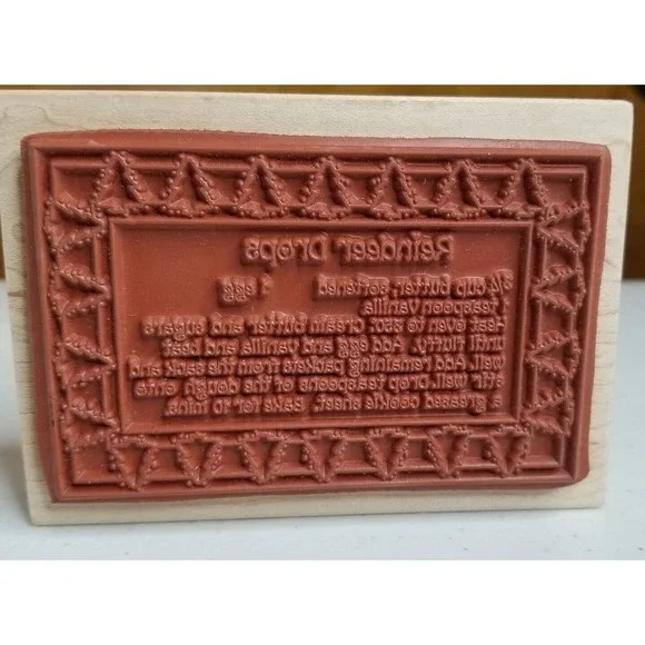 Darcie's Reindeer Drops Rubber Stamp T-4595 Christmas Recipe Kitchen